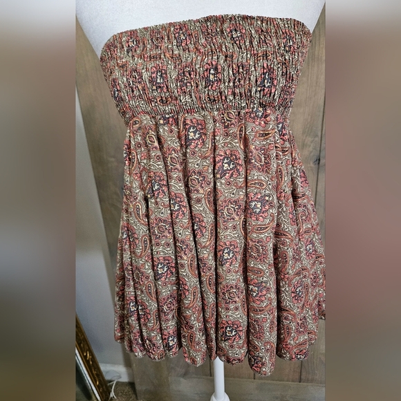 PAANI Smocked Paisley Print Skirt/tube Top. Pink/sage Multi. Size Small NWOT - Picture 13 of 15